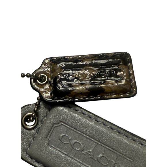COACH Gray Leather & Brown Snakeskin Print Hangtag Purse Charm Set 2 - Picture 2 of 4
